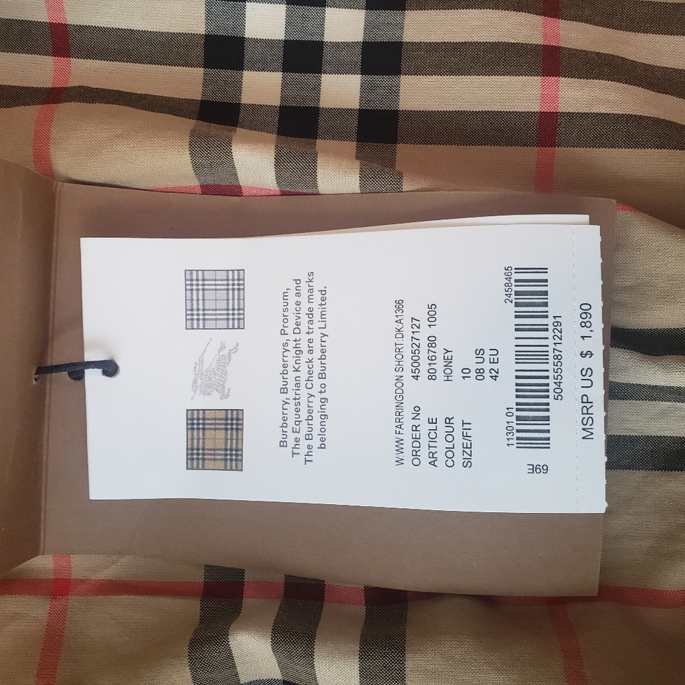 BURBERRY FARRINGDON SHORT NOVA CHECK CLASSIC TAN R - Picture 6 of 6